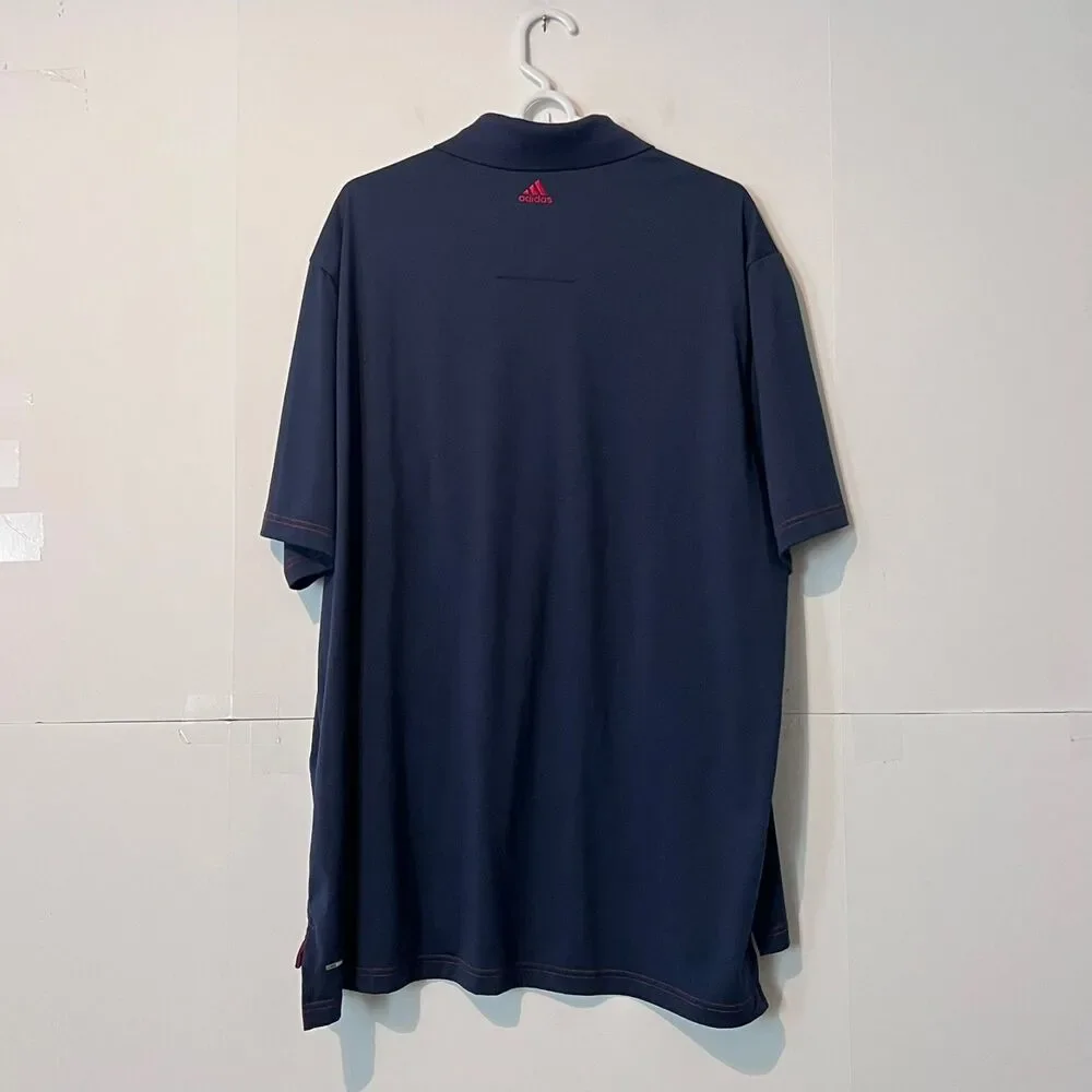 Adidas Mens Polo Shirt Size 2XL Two Tone Golf Comfort Blue Red Climacool